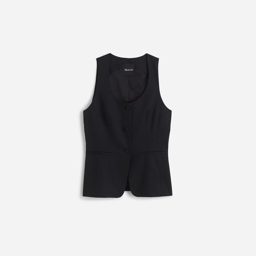 noir madewell scoopneck coupe womens vest
