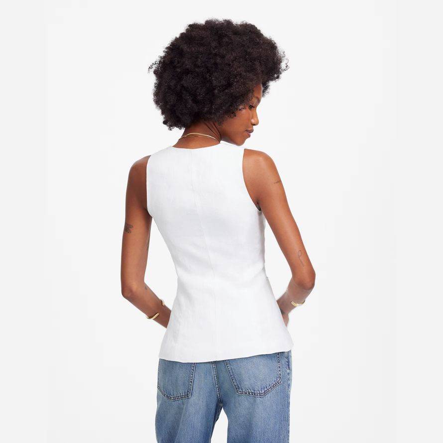 white womens madewell linge de scoopneck en coupe de la veste de