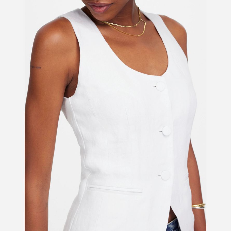 white womens madewell linge de scoopneck en coupe de la veste de