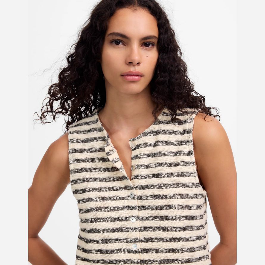 womens madewell crewneck pull gilet crème noir