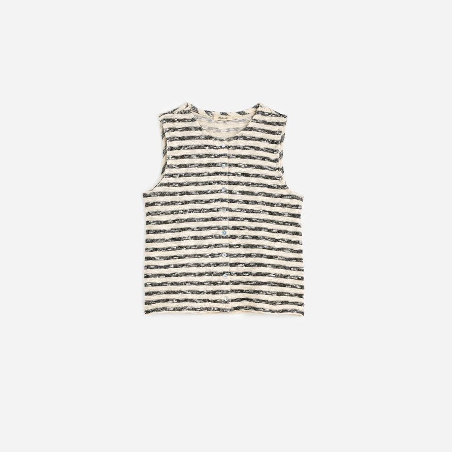 womens madewell crewneck pull gilet crème noir